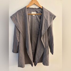 Club Monaco - Hanne Drapey Trench Coat Jacket, Grey, Size XS. Good condition.